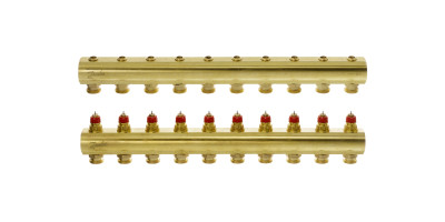 Колектор 1"х10 виходів без витратомірів FHF-10 3/4" Danfoss 088U0510 Колектор 1"х10 виходів без витратомірів FHF-10 3/4" Danfoss 088U0510