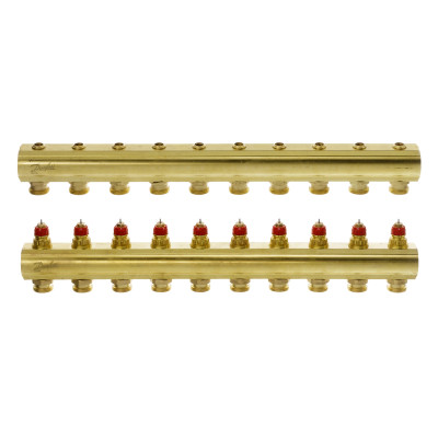 Колектор 1"х10 виходів без витратомірів FHF-10 3/4" Danfoss 088U0510
