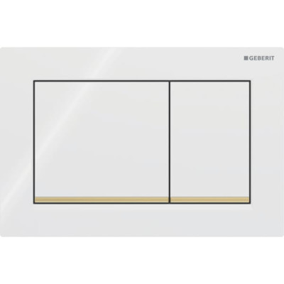 Змивна клавіша Geberit Omega20 для подвійного змиву Square білий/позолота 115.080.KK.1 Змивна клавіша Geberit Omega20 для подвійного змиву Square білий/позолота 115.080.KK.1
