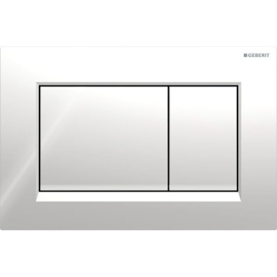 Змивна клавіша Geberit Sigma20 (ex Sigma30) для подвійного змиву Square глянцевий хром/матовий хром (115.883.KH.1)