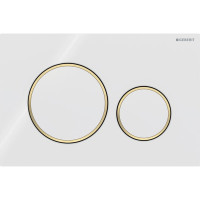 Змивна клавіша Geberit Sigma20 для подвійного змиву Round білий/позолота (115.882.KK.1)