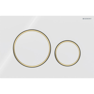 Змивна клавіша Geberit Sigma20 для подвійного змиву Round білий/позолота (115.882.KK.1) Змивна клавіша Geberit Sigma20 для подвійного змиву Round білий/позолота (115.882.KK.1)