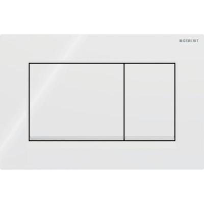 Змивна клавіша Geberit Sigma20 (ex Sigma30) для подвійного змиву Square білий/глянсовий хром (115.883.KJ.1)