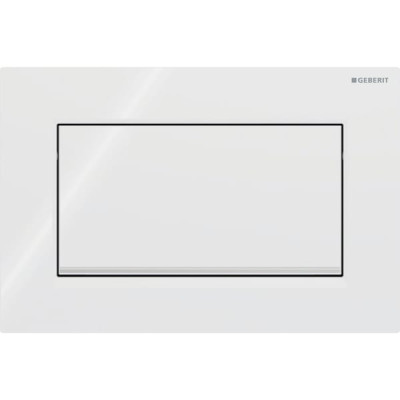 Змивна клавіша Geberit Sigma10 (ex Sigma30) для змивання/зупинки змивання Square з кріпленням на гвинтах, білий/глянсовий хром (115.893.KJ.1)