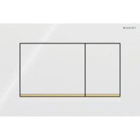 Смывная клавиша Geberit Sigma20 (ex Sigma30) для двойного смыва Square белый/позолота (115.883.KK.1)