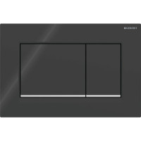 Смывная клавиша Geberit Sigma20 (ex Sigma30) для двойного смыва Square черный/глянцевый хром (115.883.KM.1)