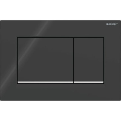 Змивна клавіша Geberit Sigma20 (ex Sigma30) для подвійного змиву Square чорний/глянсовий хром (115.883.KM.1)