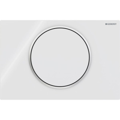 Змивна клавіша Geberit Sigma10 для змивання/зупинки змивання Round білий/глянсовий хром (115.758.KJ.5)