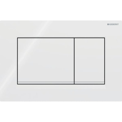 Змивна клавіша Geberit Sigma20 (ex Sigma30) для подвійного змиву Square білий/білий матовий (115.883.11.1)