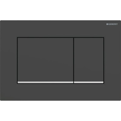 Змивна клавіша Geberit Sigma20 (ex Sigma30) для подвійного змиву Square чорний матовий/глянсовий хром (115.883.14.1)
