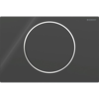 Змивна клавіша Geberit Sigma10 для змивання/зупинки змивання Round чорний/глянсовий хром (115.758.KM.5)