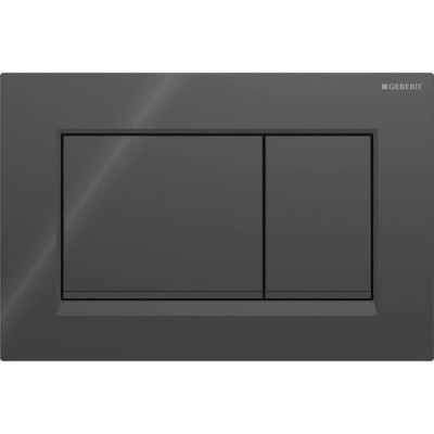 Змивна клавіша Geberit Sigma20 (ex Sigma30) для подвійного змиву Square чорний/чорний матовий (115.883.DW.1)