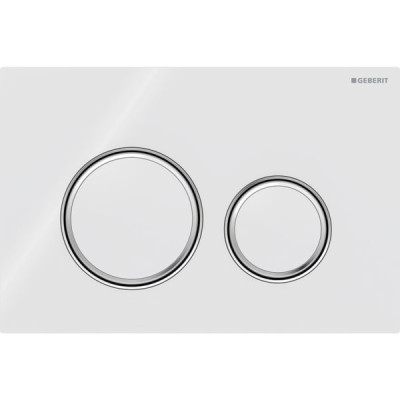 Змивна клавіша Geberit Sigma50 (ex Sigma21) для подвійного змиву Round біле скло/хром (115.884.SI.1) Змивна клавіша Geberit Sigma50 (ex Sigma21) для подвійного змиву Round біле скло/хром (115.884.SI.1)