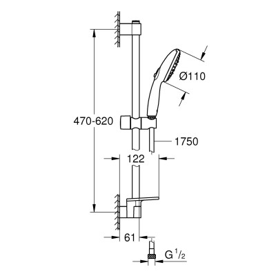 Душевой гарнитур Grohe Tempesta 110, 3 режима струи (26918003) Душевой гарнитур Grohe Tempesta 110, 3 режима струи (26918003)