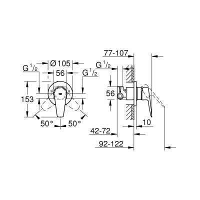 Комплект Grohe BauEdge 2 в 1 для туалета (гигиенический душ со смесителем скрытого монтажа) (UA28343001) Комплект Grohe BauEdge 2 в 1 для туалета (гигиенический душ со смесителем скрытого монтажа) (UA28343001)