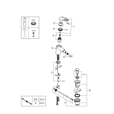 Смеситель однорычажный Grohe Eurostyle для биде S-размера (33565LS3) Смеситель однорычажный Grohe Eurostyle для биде S-размера (33565LS3)