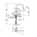 Смеситель однорычажный Grohe BauLoop для мойки (31232001)