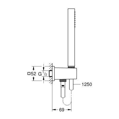 Душевой набор Grohe Euphoria Cube Stick, 1 режим струи (26405000) Душевой набор Grohe Euphoria Cube Stick, 1 режим струи (26405000)