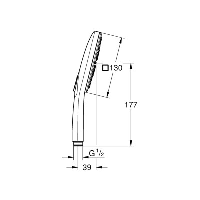 Ручний душ Grohe Rainshower Smartactive Cube 130, 3 режими струменя (26550000) Ручний душ Grohe Rainshower Smartactive Cube 130, 3 режими струменя (26550000)