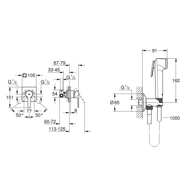 Готовый комплект для гигиенического душа Grohe Lineare з Tempesta-F (UA111198000) Готовый комплект для гигиенического душа Grohe Lineare з Tempesta-F (UA111198000)
