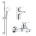 Комплект змішувачів Grohe BauFlow 3 в 1 для ванної (UA121624S1)