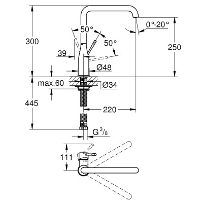 Смеситель однорычажный Grohe Essence для мойки (30269000) Смеситель однорычажный Grohe Essence для мойки (30269000)