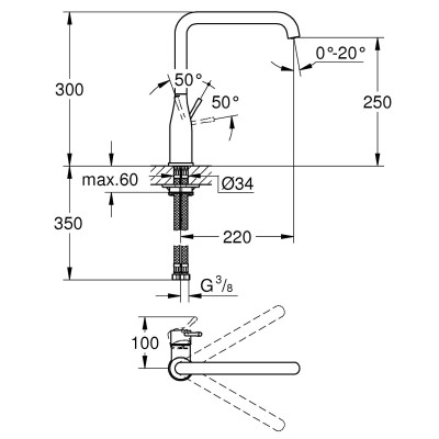 Смеситель однорычажный Grohe Essence для мойки (30269000) Смеситель однорычажный Grohe Essence для мойки (30269000)