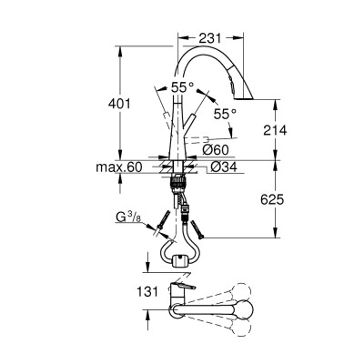 Смеситель однорычажный Grohe Zedra для мойки (32294002) Смеситель однорычажный Grohe Zedra для мойки (32294002)