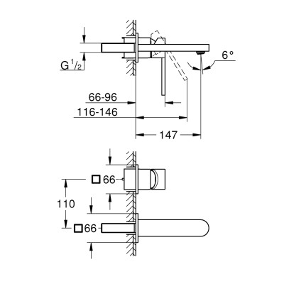 Смеситель для раковины Grohe Plus на 2 отверстия, M-Size (29303003) Смеситель для раковины Grohe Plus на 2 отверстия, M-Size (29303003)