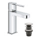 Смеситель однорычажный Grohe Plus для раковины, S-Size + нажимной донный клапан (33163003)