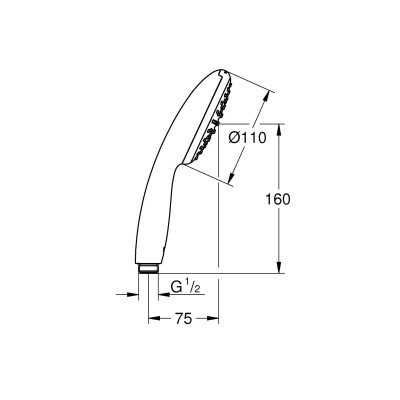 Ручной душ Grohe Tempesta 110, 1 режим струи (27923003)