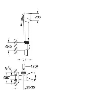 Душевой набор Grohe Tempesta-F Trigger Spray 30 с угловым вентилем, 1 режим струи (27514001) Душевой набор Grohe Tempesta-F Trigger Spray 30 с угловым вентилем, 1 режим струи (27514001)