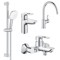 Комплект смесителей Grohe BauLoop New4 в 1 для ванной и кухни (UA123225K3)