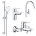 Комплект смесителей Grohe BauLoop New4 в 1 для ванной и кухни (UA123225K3)