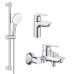 Комплект змішувачів Grohe BauEdge New 3 в 1 для ванної (UA123365S1)