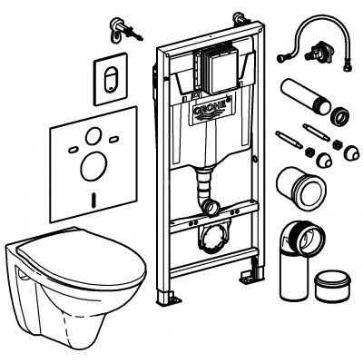 Комплект Grohe SOLIDO 5-в-1 унітаз + інсталяція Rapid SL C клавішею Arena Cosmopolitan (39418000) Комплект Grohe SOLIDO 5-в-1 унітаз + інсталяція Rapid SL C клавішею Arena Cosmopolitan (39418000)