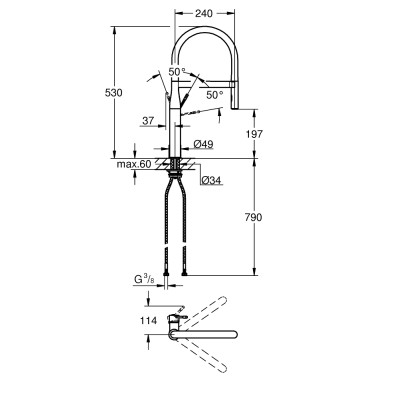 Змішувач одноважільний Grohe Essence для мийки (30294000)