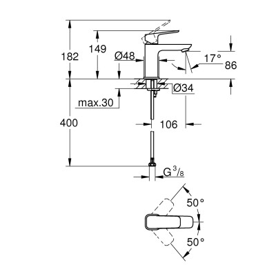 Змішувач змішувач Grohe Cubeo для раковини s-розміру (1016992430)