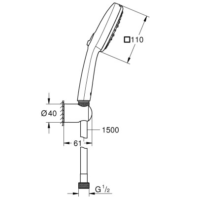 Душевой набор Grohe Tempesta Cube 110, 3 режима струи (27588003) Душевой набор Grohe Tempesta Cube 110, 3 режима струи (27588003)