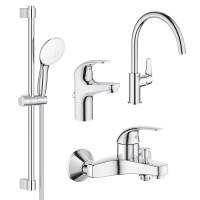 Комплект смесителей Grohe BauCurve 4 в 1 для ванной (UA122218K1) Комплект смесителей Grohe BauCurve 4 в 1 для ванной (UA122218K1)