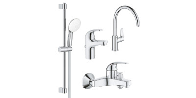 Комплект змішувачів Grohe BauCurve 4 в 1 для ванної (UA122218K1) Комплект змішувачів Grohe BauCurve 4 в 1 для ванної (UA122218K1)