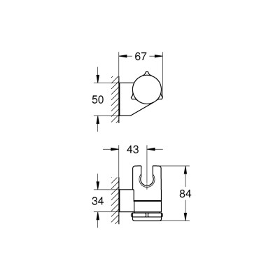 Настенный держатель Grohe Tempesta для ручного душа (27595001)