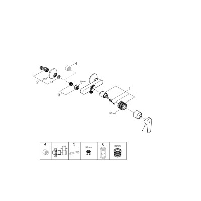 Смеситель однорычажный Grohe BauEdge New для душа (23636001) Смеситель однорычажный Grohe BauEdge New для душа (23636001)