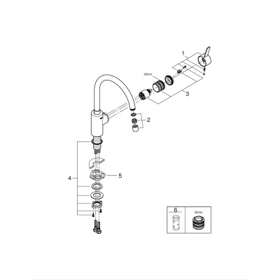 Смеситель однорычажный Grohe Eurosmart Cosmopolitan для мойки (32843002) Смеситель однорычажный Grohe Eurosmart Cosmopolitan для мойки (32843002)