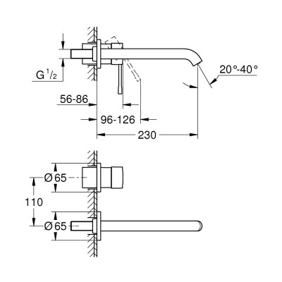 Змішувач для раковини Grohe Essence на два отвори L-Size (29193001)