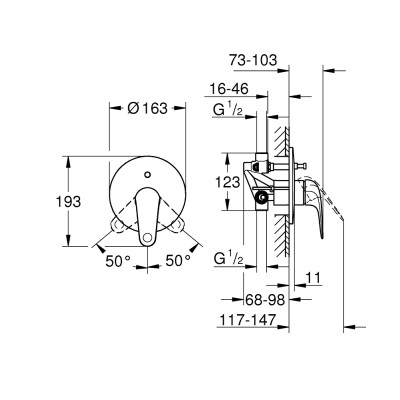 Смеситель однорычажный Grohe Euroeco для ванны (32747001)