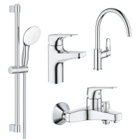 Комплект змішувачів Grohe BauFlow 4 в 1 для ванної та кухні (UA121640K1) Комплект змішувачів Grohe BauFlow 4 в 1 для ванної та кухні (UA121640K1)