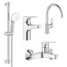 Комплект смесителей Grohe BauFlow 4 в 1 для ванной и кухни (UA121640K1)