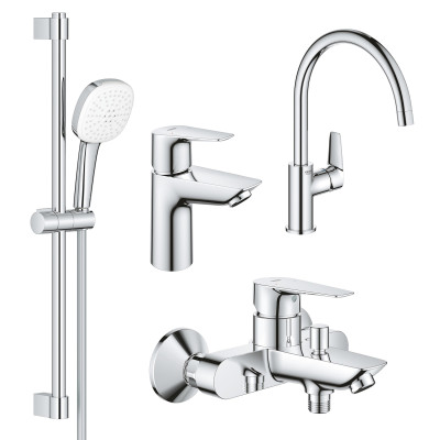Комплект смесителей Grohe BauEdge New 4 в 1 для ванной (UA123218K1) Комплект смесителей Grohe BauEdge New 4 в 1 для ванной (UA123218K1)