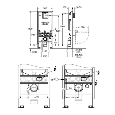 Инсталляция Grohe Rapid SLX для унитаза (39596000) Инсталляция Grohe Rapid SLX для унитаза (39596000)